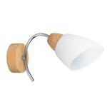 Spot Light 8141174 Viletta Wood kinkiet lampa ścienna drewno dąb olejowany/ metal chrom klosz szkło biały 1xE27 60W 30cm w sklepie internetowym Elektryczny.com