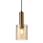 Italux Sardo Rain PND-5581-1-BRO+RNAMB lampa wisząca nowoczesna stalowa mosiężna klosz szkło bursztynowy mokry IP20 E27 1x40W 13cm w sklepie internetowym Elektryczny.com