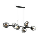 Italux Borgo PND-30843-6 BK+SG lampa wisząca nowoczesna stal czarny klosze kule dymiony szkło IP20 6x40W E27 30cm w sklepie internetowym Elektryczny.com