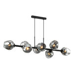 Italux Borgo PND-30843-8 BK+SG lampa wisząca nowoczesna stal czarny klosze kule dymiony szkło IP20 8x40W E27 30cm w sklepie internetowym Elektryczny.com