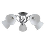 Italux Lugano PND-5643-5 plafon lampa sufitowa chrom stal klosz szkło biały kryształ E27 5x40W IP20 56cm w sklepie internetowym Elektryczny.com
