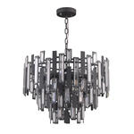 Italux Lukas PND-43383-9 lampa wisząca nowoczesna stal kryształ satynowany IP20 E14 9x40W 51cm w sklepie internetowym Elektryczny.com