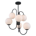 Italux Gela PND-5500-6-BK lampa wisząca retro stal czarny klosze kule szkło biały IP20 G9 6x5W 79cm w sklepie internetowym Elektryczny.com