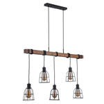 Italux Reda PND-4793-5-L lampa wisząca czarny mat stal drewno klosze koszyk 100cm IP20 5xE27 40W w sklepie internetowym Elektryczny.com