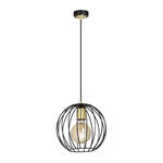 Emibig ALBIO 1 BLACK 144/1 lampa wisząca loftowa regulowana metalowa złoto czarna klosz druciak E27 60W 23cm w sklepie internetowym Elektryczny.com