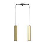 Emibig GOLDI 2 BLACK/GOLD 457/2 lampa wisząca czarna spot wiszący złote tuby regulowana wysokość 2x30W Gu10 30cm w sklepie internetowym Elektryczny.com