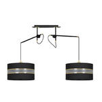 Emibig KORNO 2 BLACK 648/2 lampa wisząca regulowana duże czarno-złote abażury 2x60W E27 120cm w sklepie internetowym Elektryczny.com