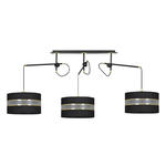 Emibig KORNO 3 BLACK 648/3 lampa wisząca regulowana duże czarno-złote abażury dużo światła 3x60W E27 150cm w sklepie internetowym Elektryczny.com