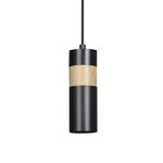 Emibig AKARI 1 BLACK 732/1 lampa wisząca styl skandynawski regulowana wysokość czarny elementy drewna podłużny 1x30W GU10 10cm w sklepie internetowym Elektryczny.com