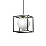 Emibig SPAZIO 1 BLACK 687/1 lampa wisząca czarna loft kwadraty szklany klosz design 1x40W E14 15cm w sklepie internetowym Elektryczny.com