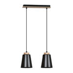 Emibig BOLERO 2 BLACK 442/2 lampa wisząca styl skandynawski drewno czarna 2x40W E27 40cm w sklepie internetowym Elektryczny.com