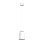 Emibig BOLERO 1 WHITE 443/1 lampa wisząca styl skandynawski drewno biała 1x60W E27 14cm w sklepie internetowym Elektryczny.com