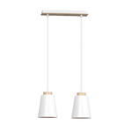 Emibig BOLERO 2 WHITE 443/2 lampa wisząca podwójna styl skandynawski drewno biała 2x60W E27 40cm w sklepie internetowym Elektryczny.com