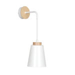 Emibig BOLERO K1 WHITE 443/K1 kinkiet lampa ścienna styl skandynawski drewno biały 1x60W E27 14cm w sklepie internetowym Elektryczny.com