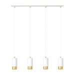 Emibig FUMIKO 4 WH/GOLD 815/4 lampa wisząca designerska metal tuby białe złote 4x30W GU10 60cm w sklepie internetowym Elektryczny.com