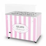 Dystrybutor do lodów | witryna do lodów | konserwator | retro | 6 tub | okrągłe kuwety | 1063x670x895 mm | GELATO POZETTI 6 PINK w sklepie internetowym investhoreca.pl