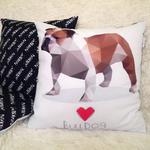 Poduszka dekoracyjna z buldogiem angielskim, I love English Bulldog w sklepie internetowym Psiakrew.pl