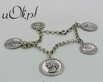 Bransoletka charms monety srebro oksyda w sklepie internetowym uOli.pl