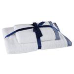 Komplet ręczników 2 cz. Eurofirany biały niebieski w sklepie internetowym SklepKZ