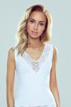 Koszulka damska na ramiączkach z koronką Lexie biała w sklepie internetowym SklepKZ