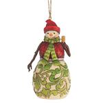 Bałwanek zawieszka Red & Green Snowman Hanging Ornament 4047792 Jim Shore figurka ozdoba świąteczna w sklepie internetowym MoodGood.pl