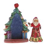 Mikołaj i choinka z prezentami Santa with Tree (Set of 2) 4056781 Jim Shore figurka ozdoba świąteczna w sklepie internetowym MoodGood.pl