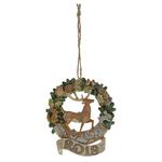 Zawieszka wieniec świąteczny z jeleniem 2019 rok White Woodland Deer 2019 Wreath (Hanging Oranment) 6004175 Jim Shore figurka ozdoba świąteczna gwiazdor w sklepie internetowym MoodGood.pl