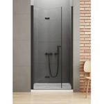 New Soleo Black Drzwi Prysznicowe Wnękowe Jednodrzwiowe Lewe, Szkło Czyste 6mm 80x195 (D-0221a) - zapytaj o dodatkowe 10% rabatu w sklepie internetowym dekordia.pl