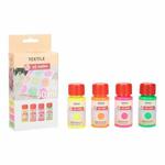 Zestaw farb do tkanin Talens ArtCreation TEXTILE 4x50ml - neonowe kolory w sklepie internetowym Świat Artysty 