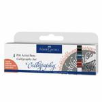 Zestaw flamastrów artystycznych Faber Castell Pitt Artist Calligraphy Set - 4 kolory w sklepie internetowym Świat Artysty 