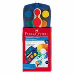 Farby akwarelowe Faber Castell Connector 12 kolorów + pędzelek (niebieskie op.) w sklepie internetowym Świat Artysty 