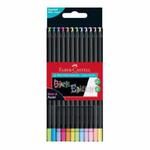 Kredki ołówkowe trójkątne FABER-CASTELL Black Edition Neon&Pastel 12 kolorów w sklepie internetowym Świat Artysty 