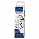 Zestaw flamastrów Pitt Artist Faber-Castell MANGA BLACK SET - 4 sztuki czarne (XS, S, F, B) w sklepie internetowym Świat Artysty 