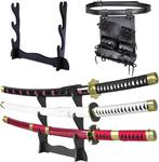 Roronoa Zoro Drewniany Miecz Katana 105cm Katany Japońskie Anime Cosplay miecz - Kitetsu/Shisui/Wado Ichimonji - 3 częściowy zestaw PLUS TOJAK I PAS JT10000 w sklepie internetowym Aleprezent.com.pl