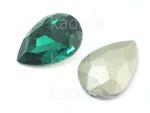 Szklany kamień fasetowany gruszka 25x18mm Emerald F - 1 sztuka w sklepie internetowym Kadoro.pl