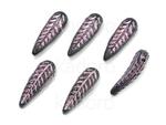 Bird Feathers Jet - Pink Metallic Inlay 17x5mm - 4 sztuki w sklepie internetowym Kadoro.pl