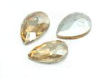 Szklany kamień fasetowany gruszka 18x13mm Crystal Golden Shadow F - 1 sztuka w sklepie internetowym Kadoro.pl