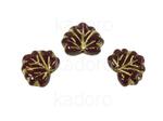 Maple Leaves Dark Cherry - Gold Inlay 13x11mm - 2 sztuki w sklepie internetowym Kadoro.pl