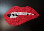 Obraz czerwone, sensualne Usta - technika string art 80cm/60cm w sklepie internetowym techonic.pl