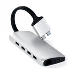 Satechi Type-C Dual Multimedia Adapter - aluminiowy adapter do MacBook z podwójnym USB-C (USB-C PD 60W, 2x USB-A, 2x HDMI 4K, czytnik kart micro/SD, E w sklepie internetowym techonic.pl