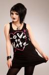 Sukienka tunika rockowa z nadrukiem - LOVE TO HATE DRESS w sklepie internetowym RockZone.pl