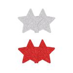 Ns novelties pretty pasties nakładki na biust glitter stars red/silver 2 pary w sklepie internetowym Fashionup.pl