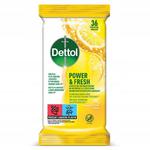 Dettol power fresh chusteczki antybakteryjne do dezynfekcji i czyszczenia cytryna 36szt w sklepie internetowym Fashionup.pl