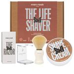 Menrock the life shaver sandalwood zestaw krem do golenia 100ml + pędzel do golenia + stojak na pędzel + maszynka do golenia + ostrza maszynki do gole w sklepie internetowym Fashionup.pl