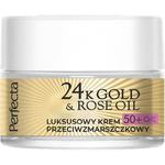 Perfecta 24k gold rose oil luksusowy krem przeciwzmarszczkowy na dzień i na noc 50+ 50ml w sklepie internetowym Fashionup.pl