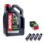 Olej Motul 5100 + Filtr oleju + Świece Denso KAWASAKI ZR-7 w sklepie internetowym Motorfun