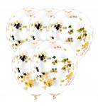 Balony lateksowe przezroczyste ze złotym konfetti złote gwiazdki 5 szt 30cm w sklepie internetowym nasze ledy