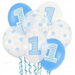 ZESTAW balonów na roczek dla chłopca 7szt urodziny w sklepie internetowym nasze ledy