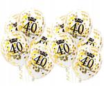 Duże balony z konfetti złote 40 urodziny 10sz 34cm w sklepie internetowym nasze ledy