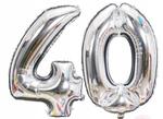 Balony foliowe cyfry 40 urodziny srebrne 40cm part w sklepie internetowym nasze ledy